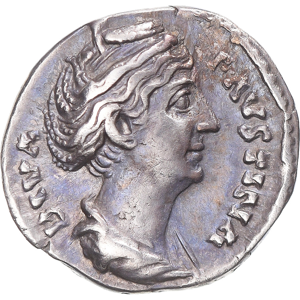 Coin, Diva Faustina I, Denarius, 141, Rome, AU(50-53), Silver, RIC:344