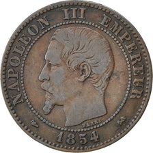 FRANCE, Napoléon III, 2 Centimes, 1854, Rouen, KM #776.2, EF(40-45), Bronze, G..