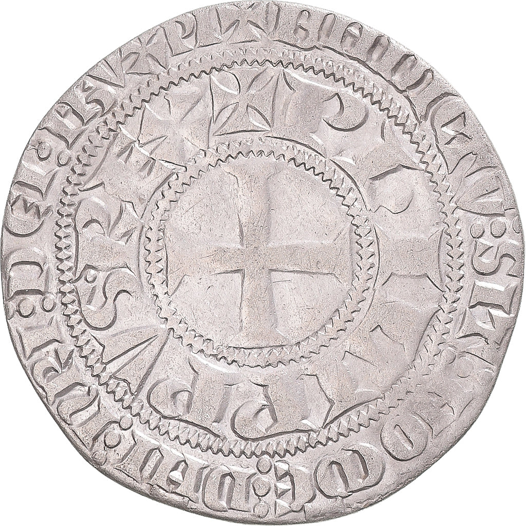 Moneta, Francia, Philippe IV, Gros Tournois à l'O rond, BB, Argento
