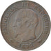 Second Empire, 2 Centimes Napoléon III tête nue, 1855 D, Lyon, Gadoury 103