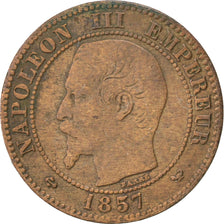 FRANCE, Napoléon III, 2 Centimes, 1857, Lille, KM #776.7, VF(20-25), Bronze, G..