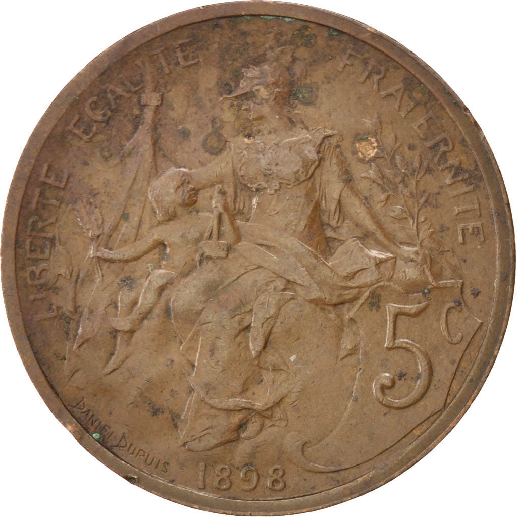 Coin, France, Dupuis, 5 Centimes, 1898, Paris, EF(40-45), Bronze, KM:842