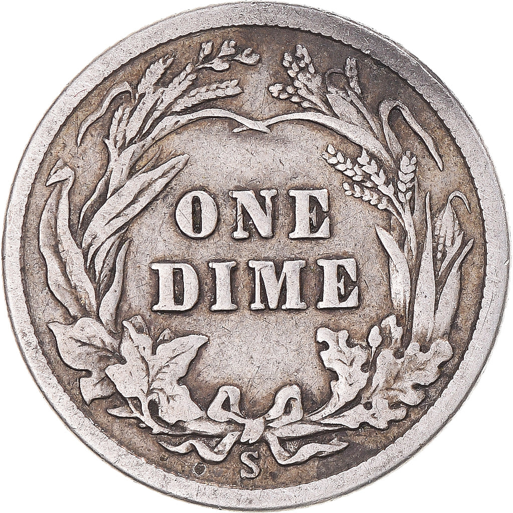 Coin, United States, Barber Dime, Dime, 1912, U.S. Mint, San Francisco
