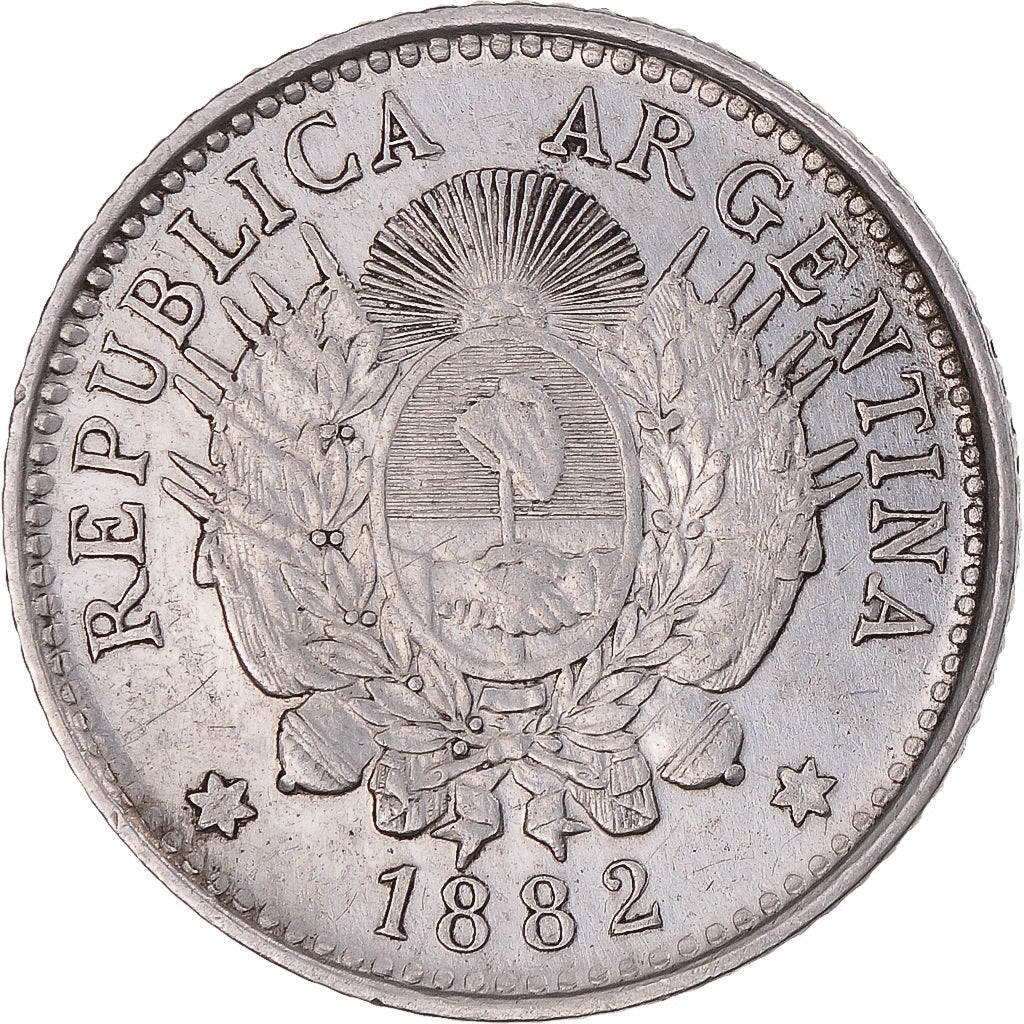 Moneda, Argentina, 10 Centavos, 1882, Buenos Aires, EBC, Plata, KM:26