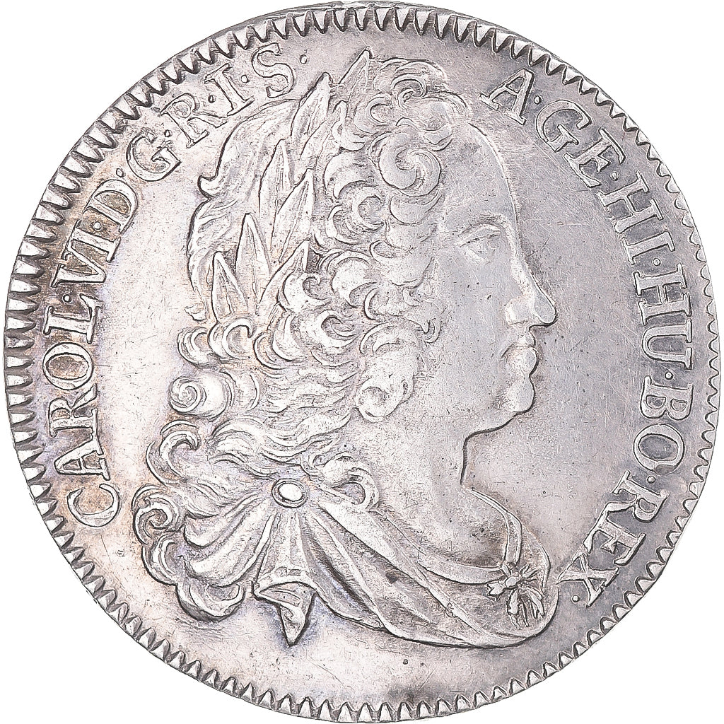 Coin, Austria, Karl (Charles) VI, 1/4 Thaler, 1740, Hall, AU(55-58), Silver