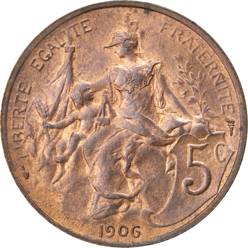 Coin, France, Dupuis, 5 Centimes, 1906, Paris, MS(63), Bronze, KM:842