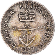 Moneta, Indie occidentali britanniche, 1/16 Dollar, 1822, London, Anchor, BB