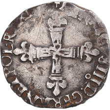 Coin, France, Henri III, 1/8 Ecu, Rennes, VF(30-35), Silver, Gadoury:485
