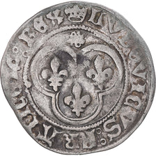 Monnaie, France, Louis XI, Blanc au Soleil, 1461-1483, Rouen, TB+, Billon