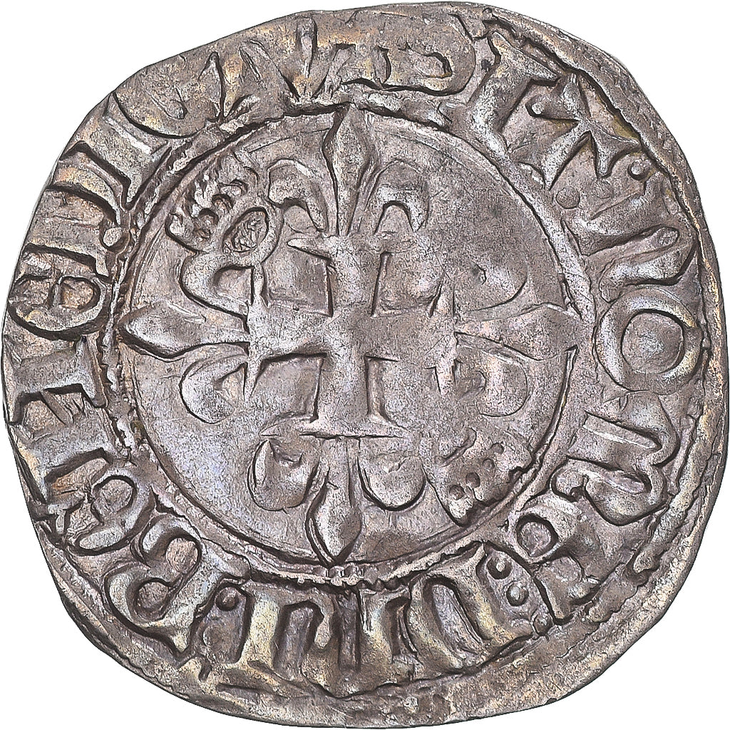 Munten, Frankrijk, Charles VI, Gros florette, 1389-1419, Rouen, ZF+, Billon