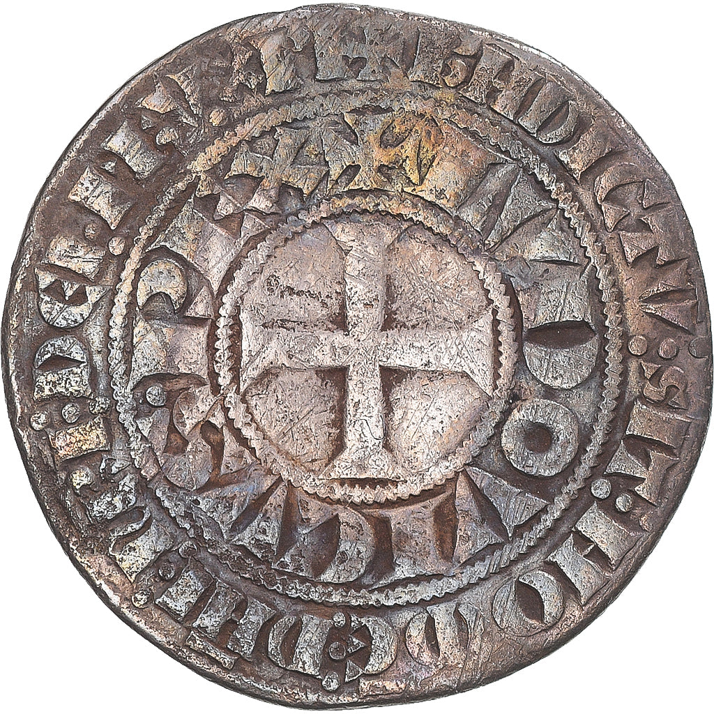 Moneta, Francja, Louis IX, Gros Tournois, 1245-1270, VF(30-35), Srebro