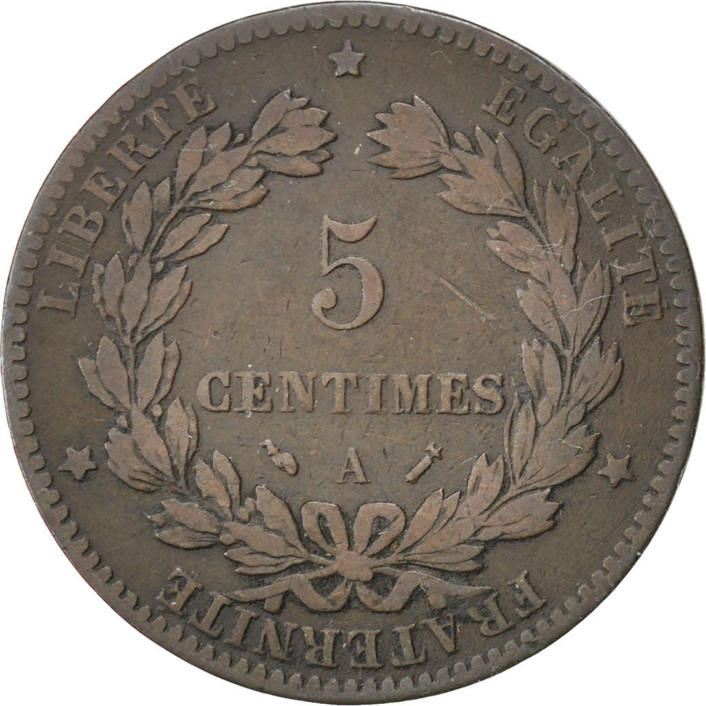 IIIème République, 5 Centimes Cérès, 1890 A, Paris, Gadoury 157a