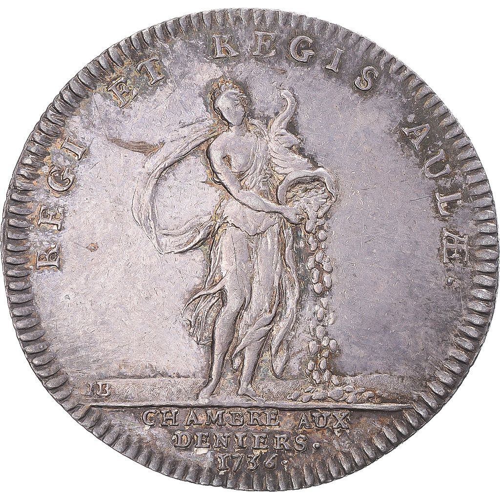 França, Token, Chambre aux deniers & Ordinaire des guerres, 1736, HYBRIDE