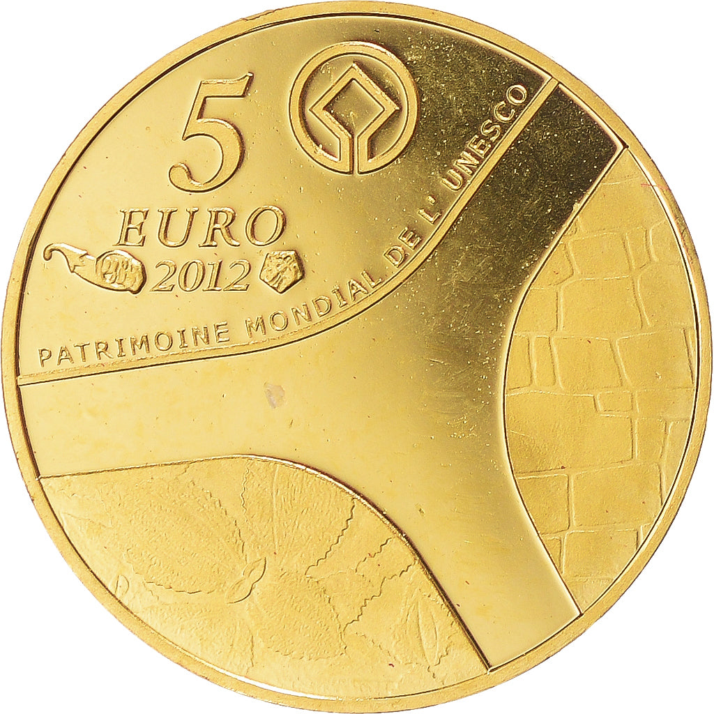 France, Ramsès II, Abou Simbel, 5 Euro, 2012, Paris, FDC, Or, KM:1907