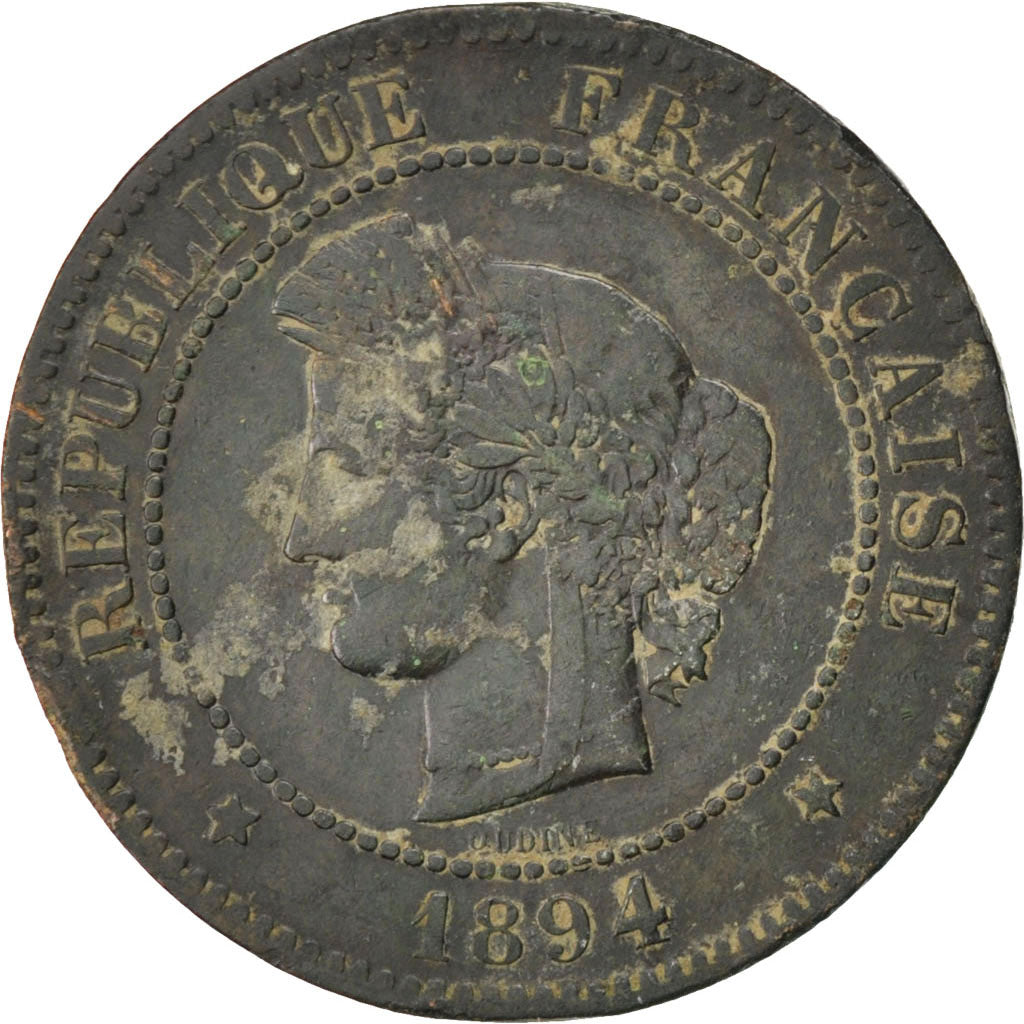 Monnaie, France, Cérès, 5 Centimes, 1894, Paris, TB+, Bronze, KM:821.1