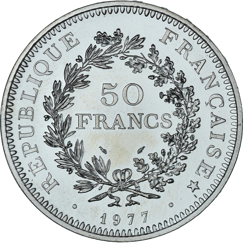 Monnaie, France, Hercule, 50 Francs, 1977, Paris, série FDC, FDC, Argent