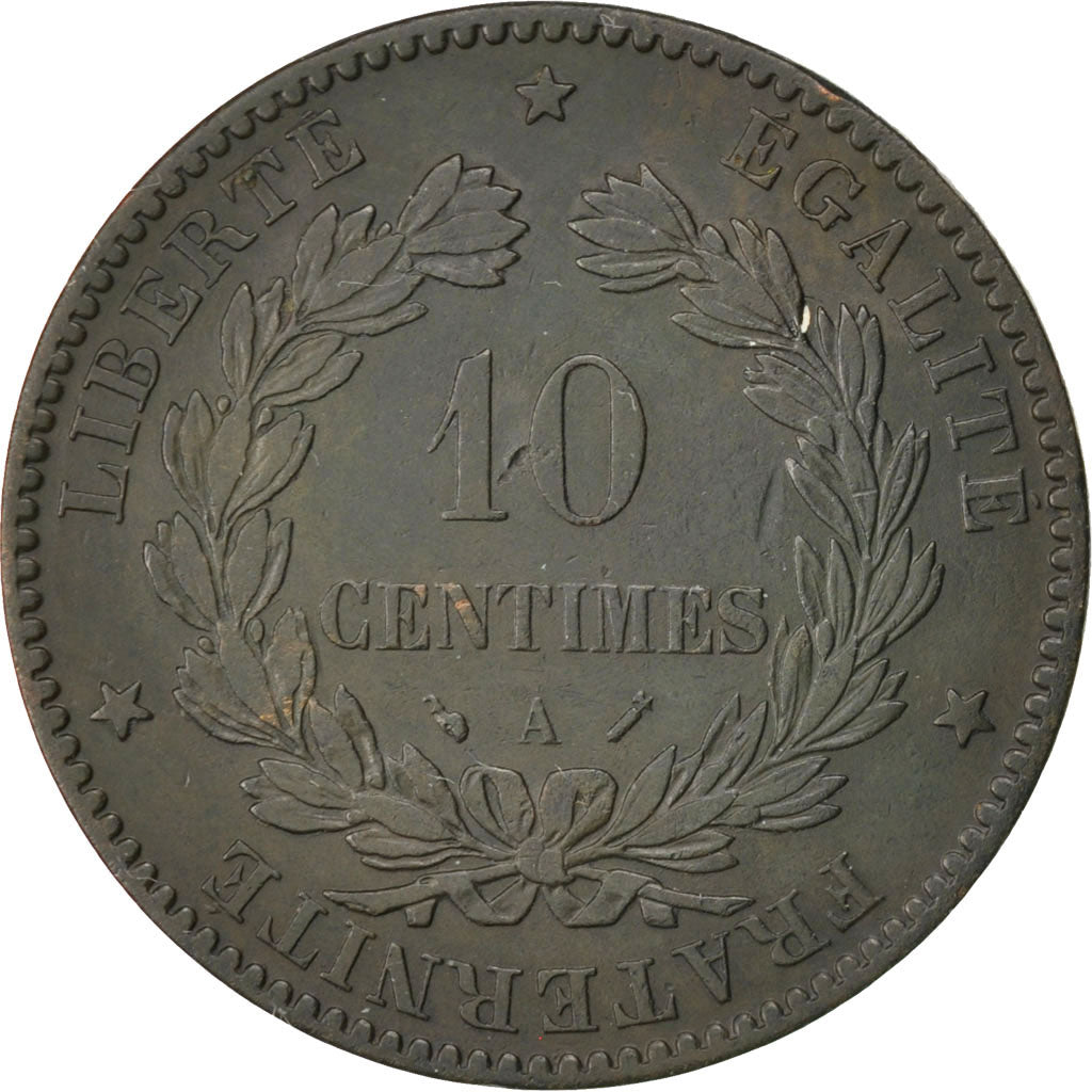 FRANCE, Cérès, 10 Centimes, 1894, Paris, KM #815.1, EF(40-45), Bronze, Gadoury #