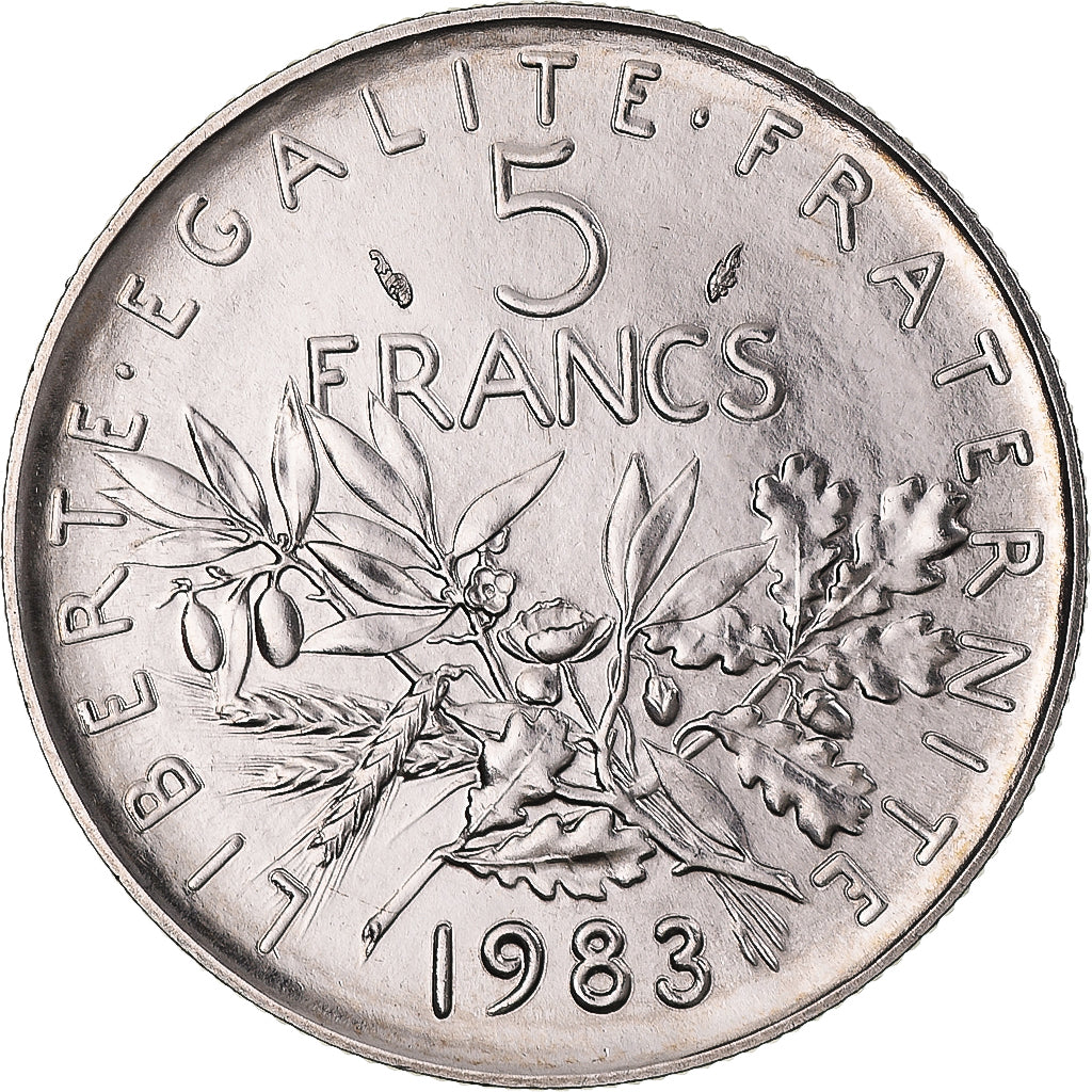 Coin, France, Semeuse, 5 Francs, 1983, Paris, série FDC, MS(65-70), Nickel Clad