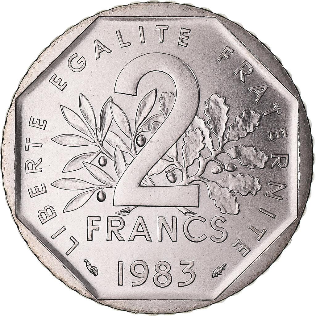 Monnaie, France, Semeuse, 2 Francs, 1983, Paris, série FDC, FDC, Nickel