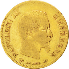 FRANCE, Napoléon III, 10 Francs, 1856, Paris, KM #784.3, VF(20-25), Gold, Gadour