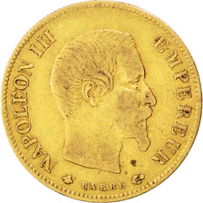 FRANCE, Napoléon III, 10 Francs, 1859, Strasbourg, KM #784.4, VF(20-25), Gold, G