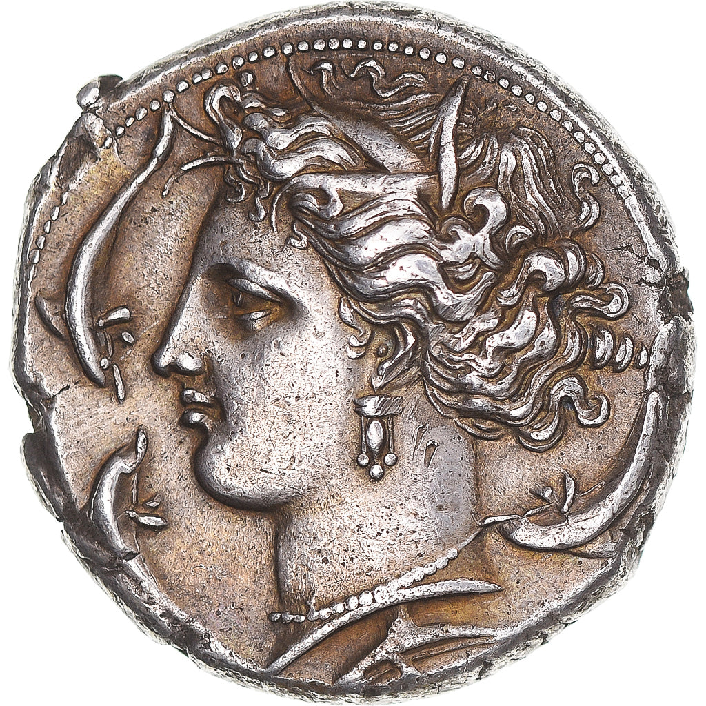Coin, Sicily, Siculo-Punic, Tetradrachm, ca. 390-300 BC, AU(55-58), Silver