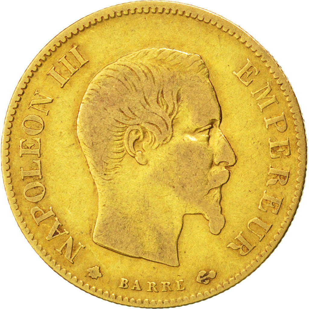 Francia, Napoleon III, Napoléon III, 10 Francs, 1860, Strasbourg, MB, Oro, K...