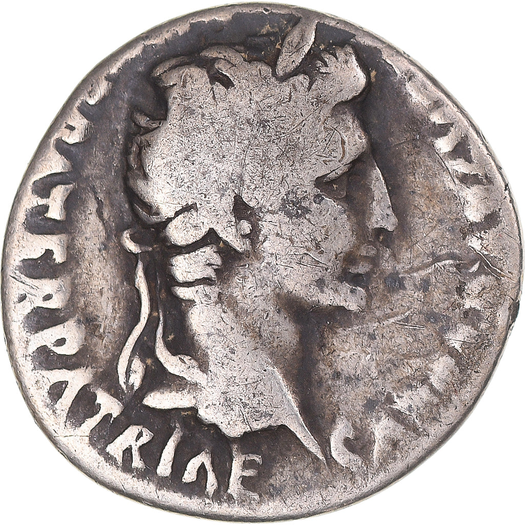 Coin, Augustus, Denarius, 2 BC-4 AD, Lugdunum, VF(20-25), Silver, RIC:207