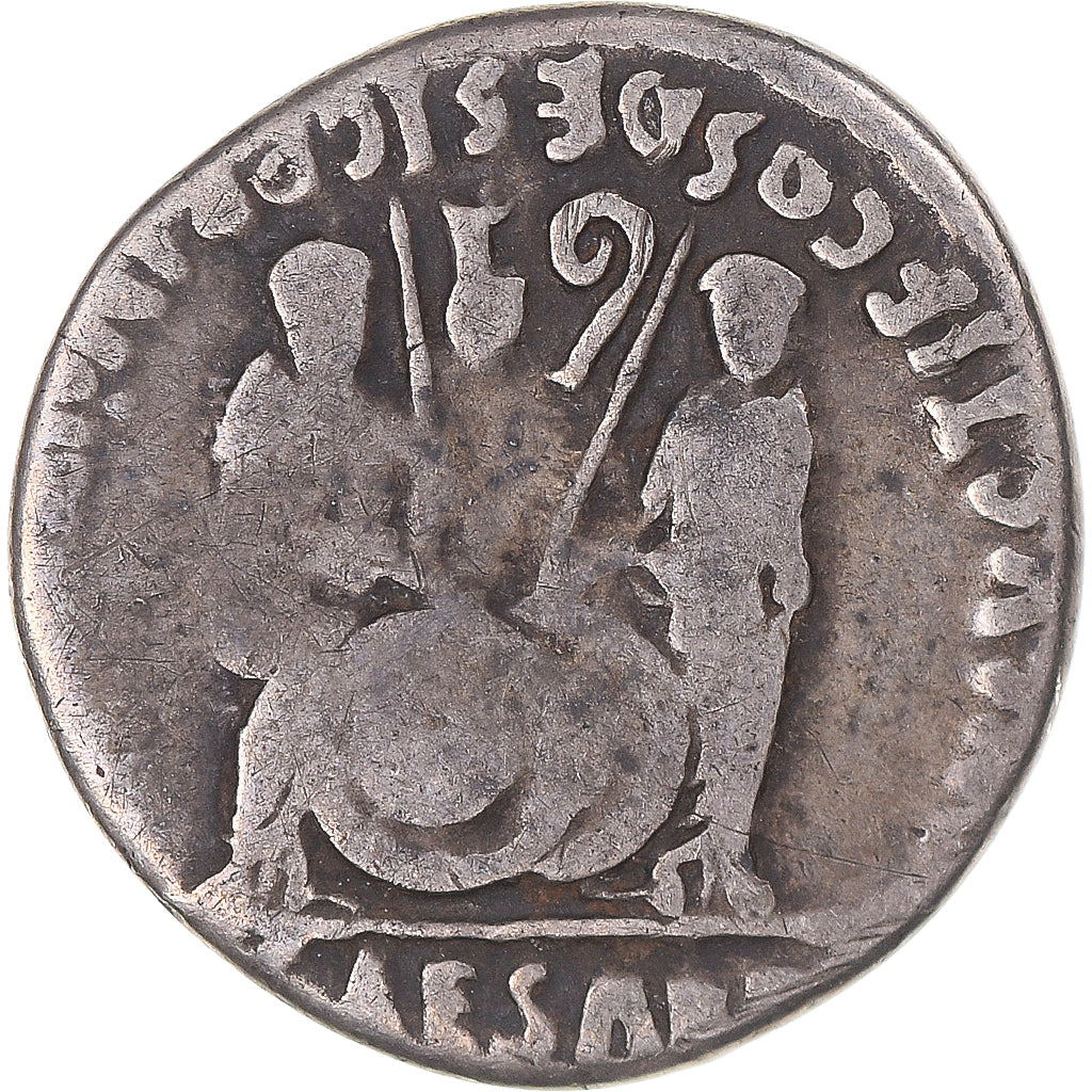 Coin, Augustus, Denarius, 2 BC-4 AD, Lugdunum, VF(20-25), Silver, RIC:207