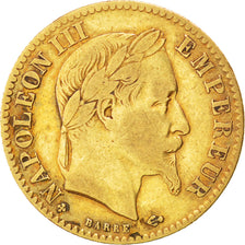 FRANCE, Napoléon III, 10 Francs, 1867, Strasbourg, KM #800.2, VF(30-35), Gold, G