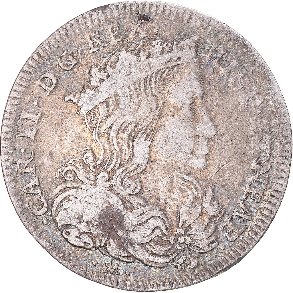 Moneda, Italia, Kingdom of Naples, Charles II, 20 Grana, 1699, Naples, BC+