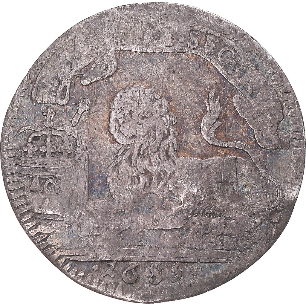 Moneta, Włochy, Kingdom of Naples, Charles II, Carlino, 1685, Naples