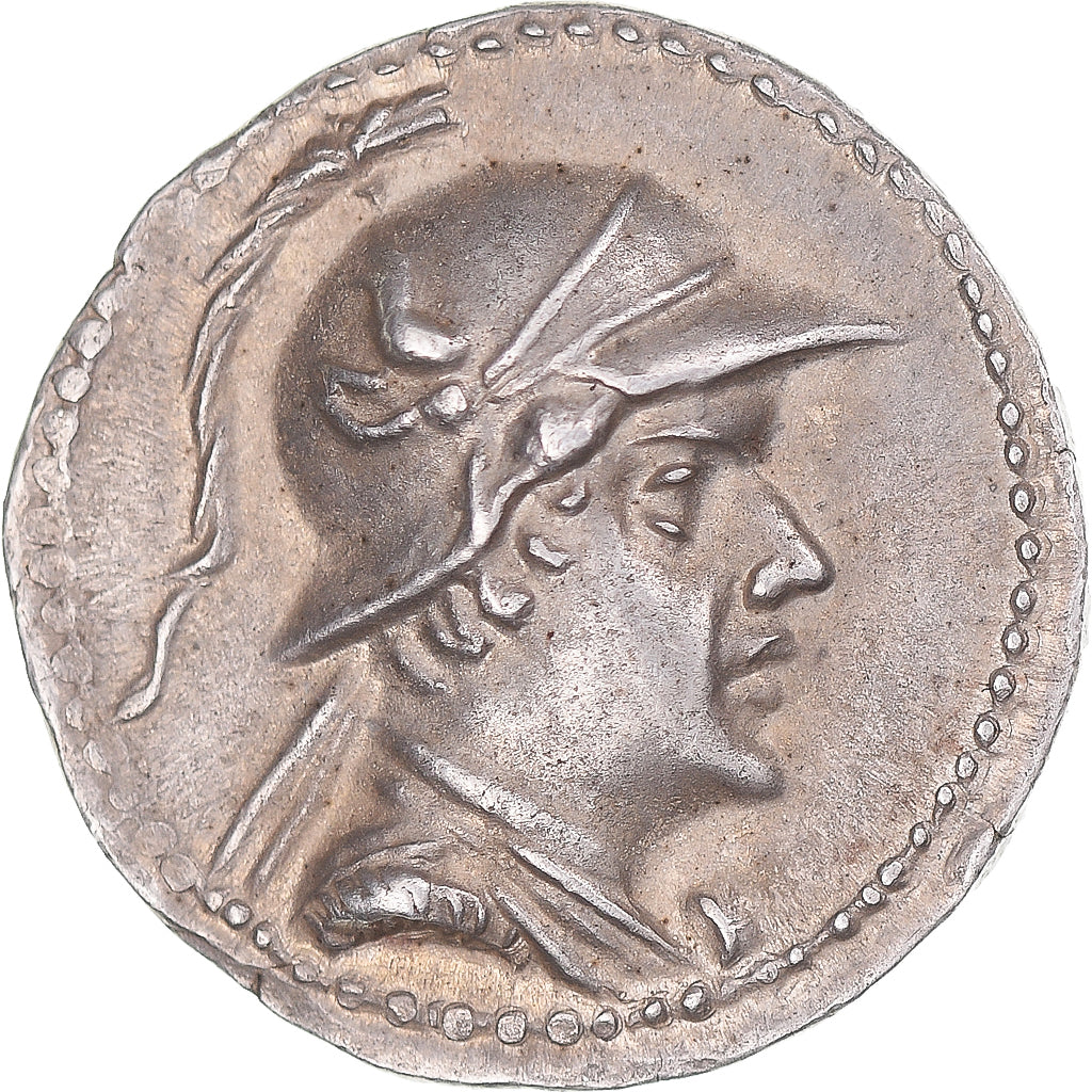 Coin, Baktrian Kingdom, Eukratides I, Drachm, ca. 170-145 BC, AU(55-58), Silver