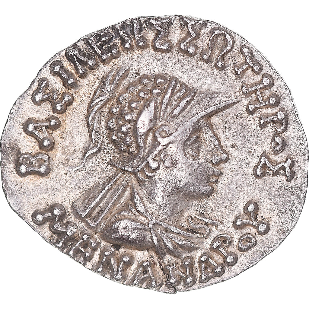 Moneta, Bactria, Menander, Drachm, ca. 155-130 BC, BB+, Argento, HGC:12-193
