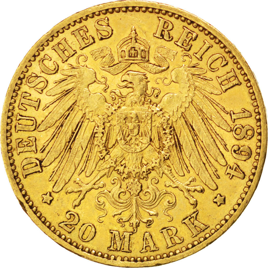 Allemagne, Prusse, Wilhelm II, 20 Mark, 1894 A, Berlin, KM 521