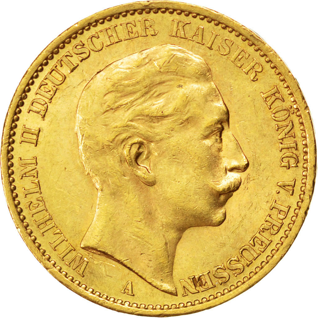 German States, 20 Mark, 1911, Berlin, KM #521, AU(50-53), Gold, 7.96