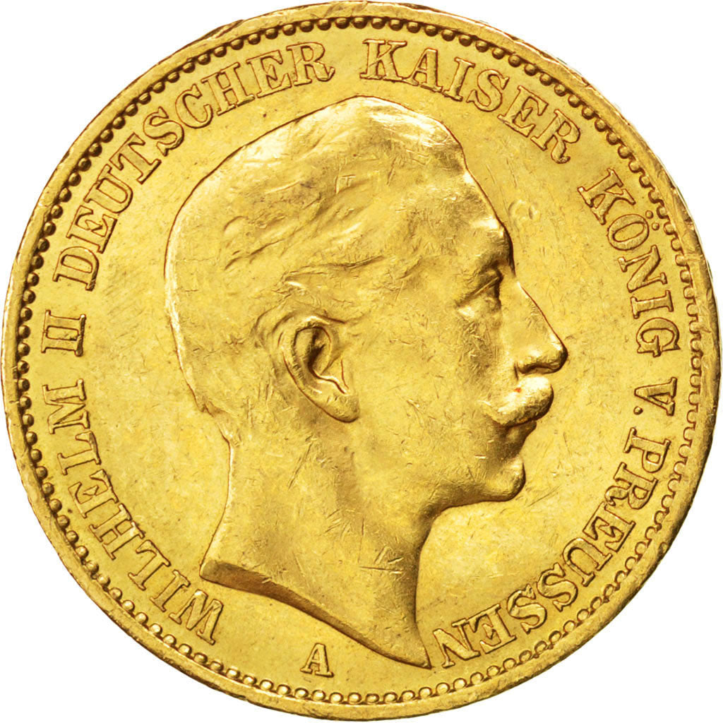 German States, 20 Mark, 1912, Berlin, KM #521, AU(50-53), Gold, 7.97