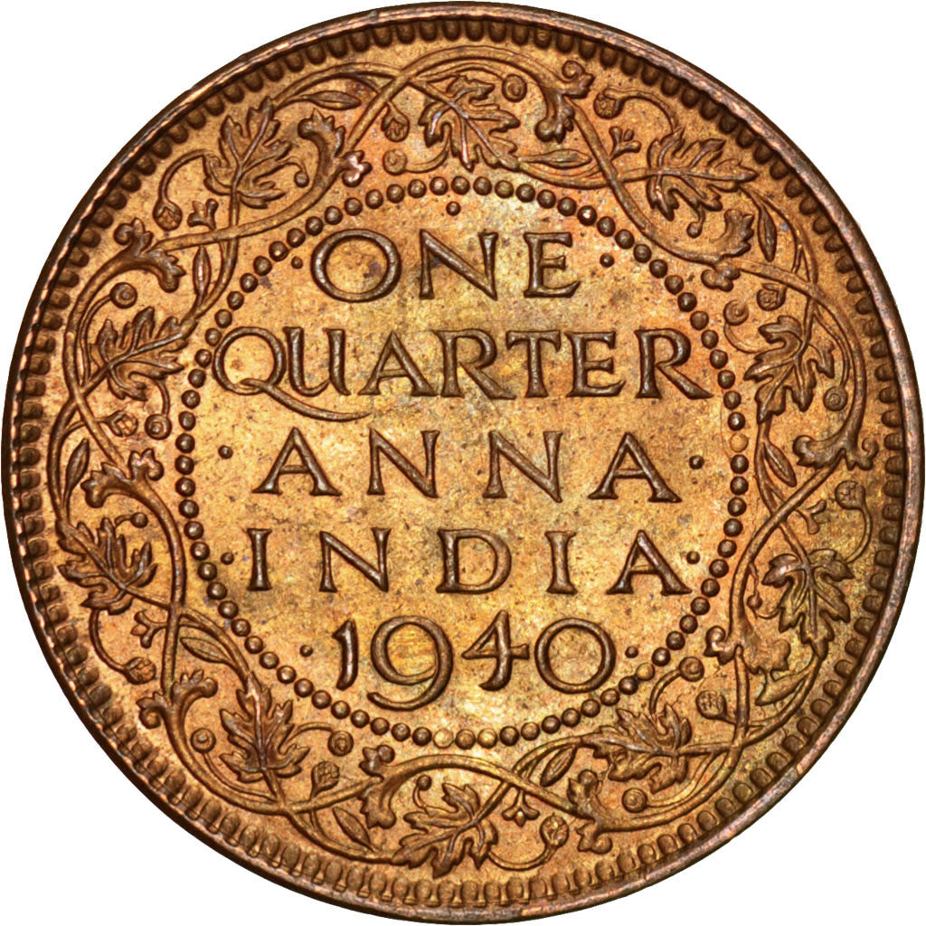 INDIA-BRITISH, 1/4 Anna, 1940, KM #531, MS(63), Bronze, 25.33, 4.86
