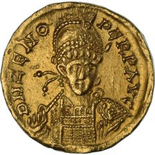 Coin, Zeno, Solidus, 476-491, Constantinople, AU(55-58), Gold, RIC:910