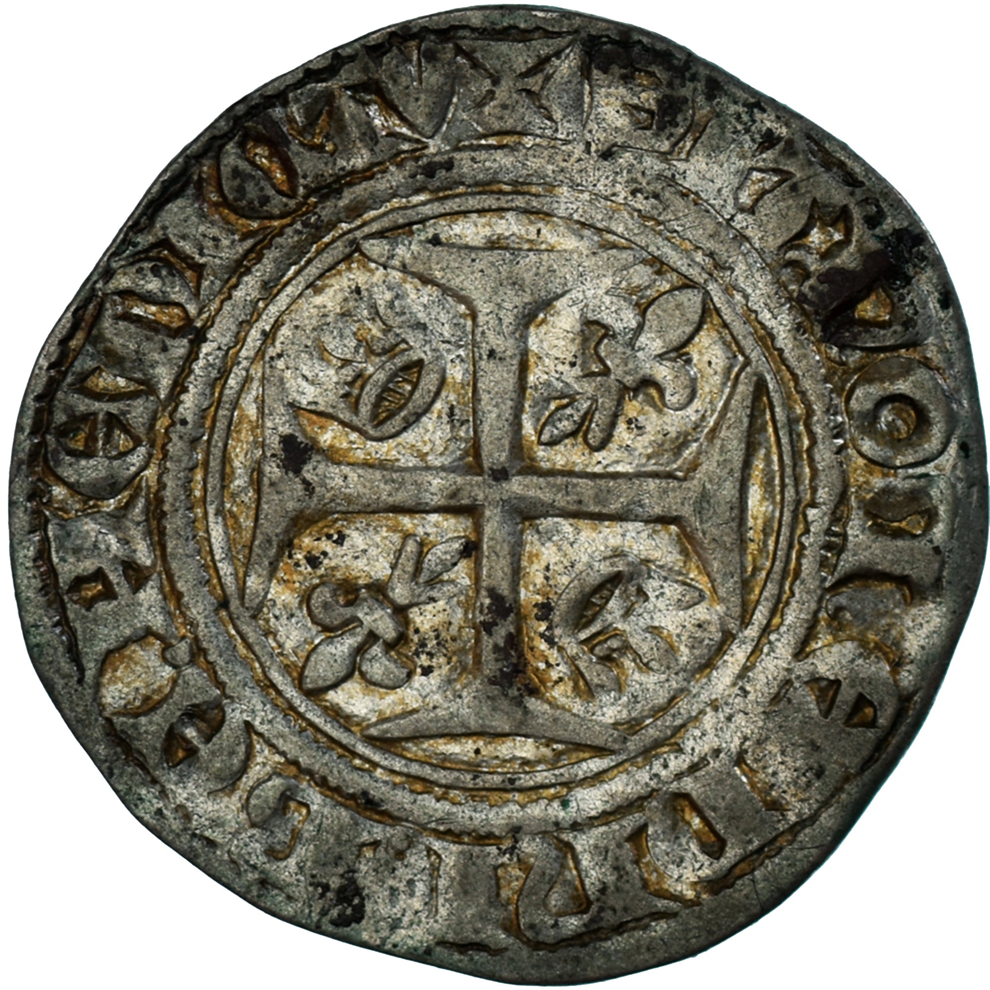 Monnaie, France, Charles VI, Blanc Guénar, 1380-1422, TB+, Billon, Duplessy:377