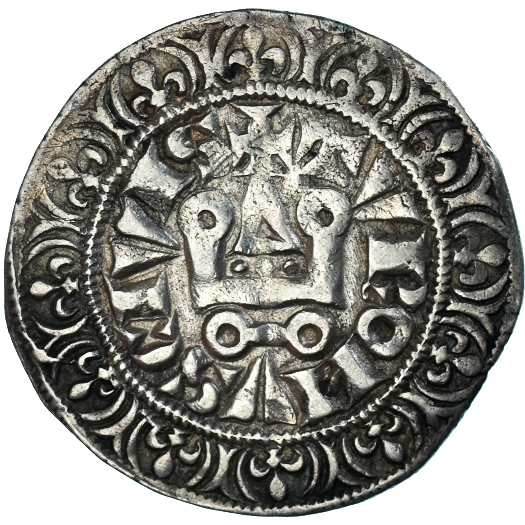 Coin, France, Philippe IV, Gros Tournois à l'O rond, EF(40-45), Silver