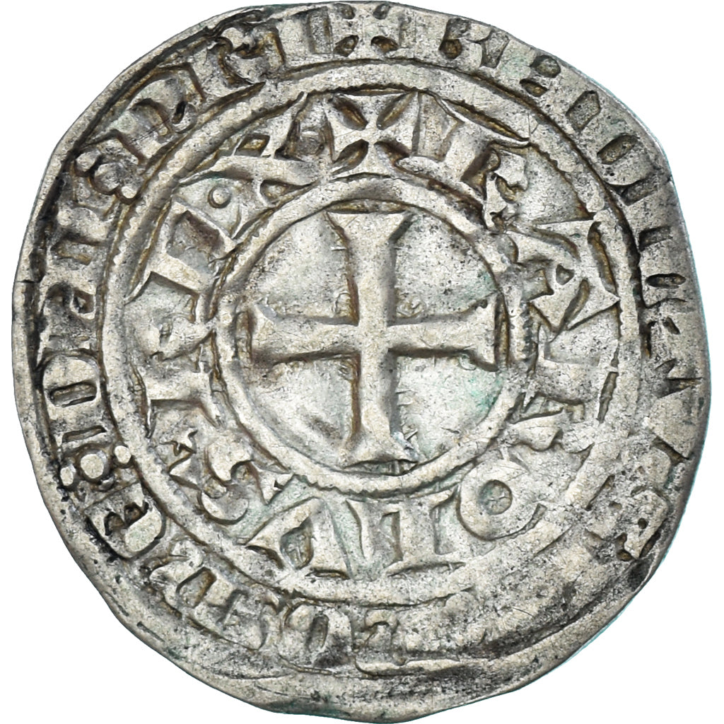 Monnaie, France, Charles IV, Maille Blanche, 1322-1328, TTB, Argent