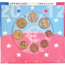France, 1 Cent to 2 Euro, 2012, Monnaie de Paris, BU, MS(65-70)