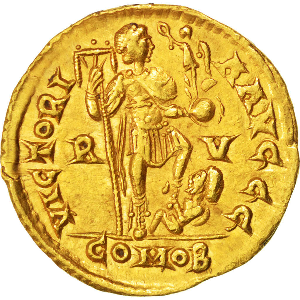 Honorius, Solidus, Ravenna, Gold, NGC Choice AU 5/4, RIC 1287