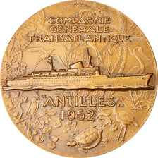 France, Medal, Compagnie Générale Transatlantique, Antilles, Shipping, 1952