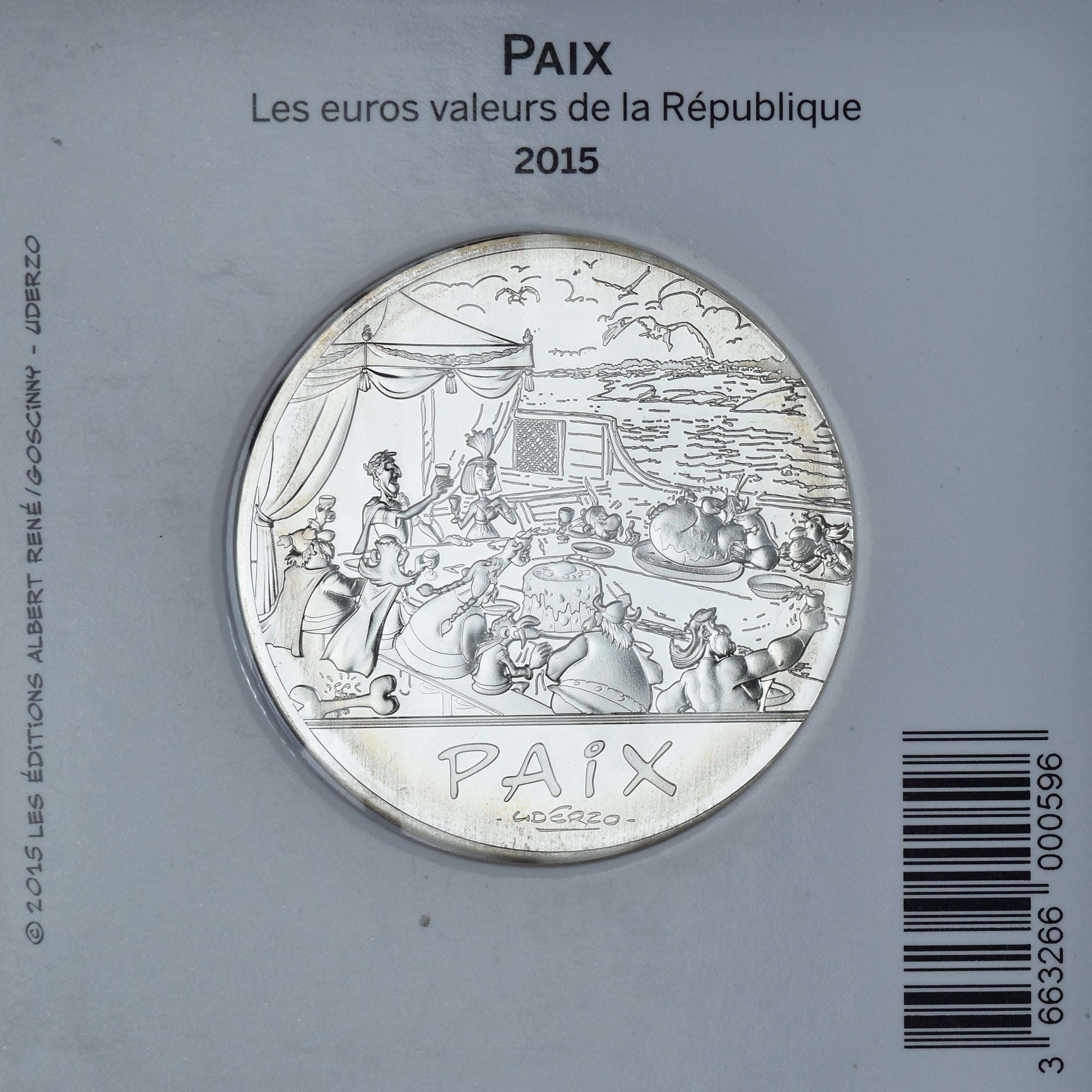 Frankrijk, 50 Euro, Astérix et la paix - banquet, 2015, Monnaie de Paris, BE