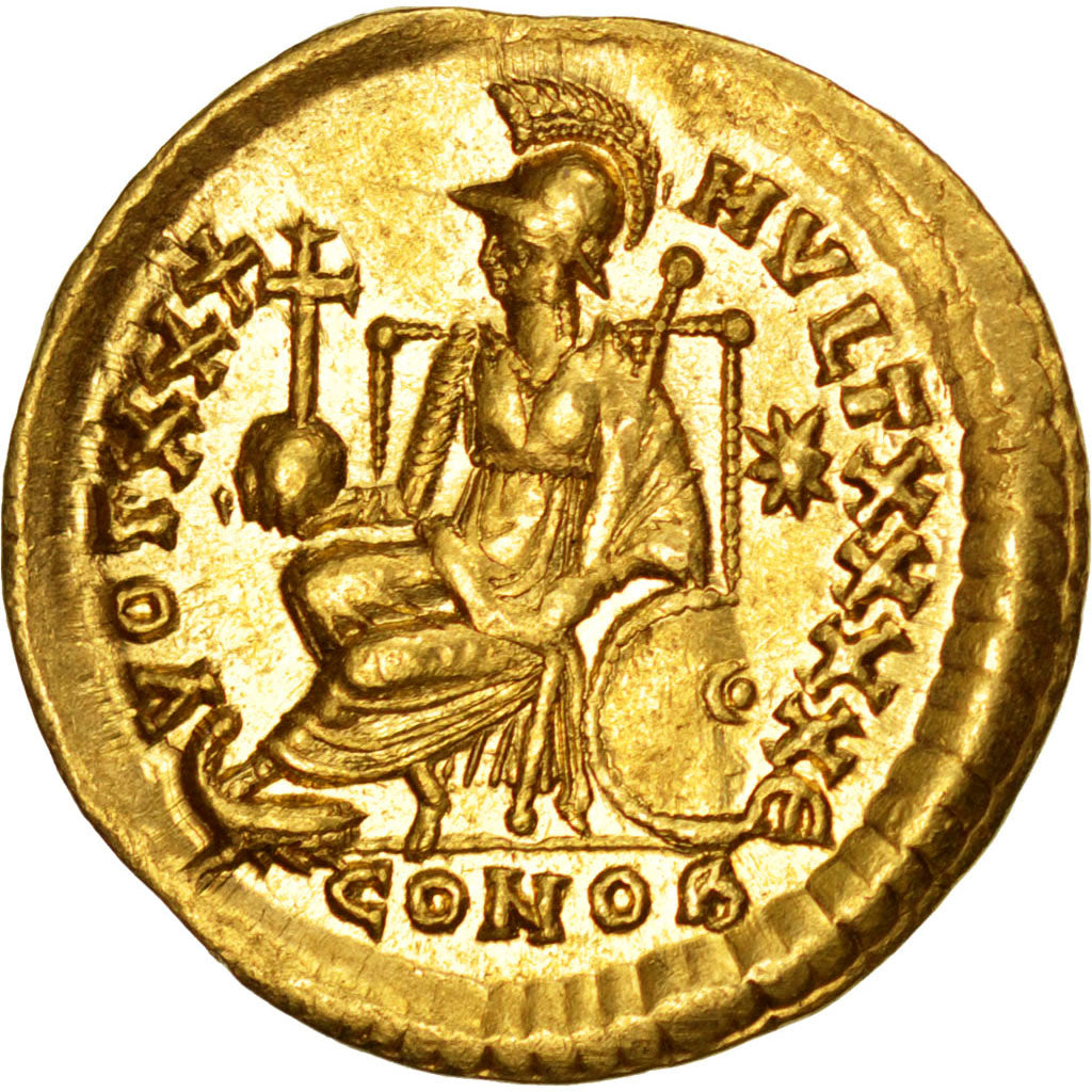 Coin, Theodosius II, Solidus, Constantinople, graded, NGC, Ch XF, 3923421-005
