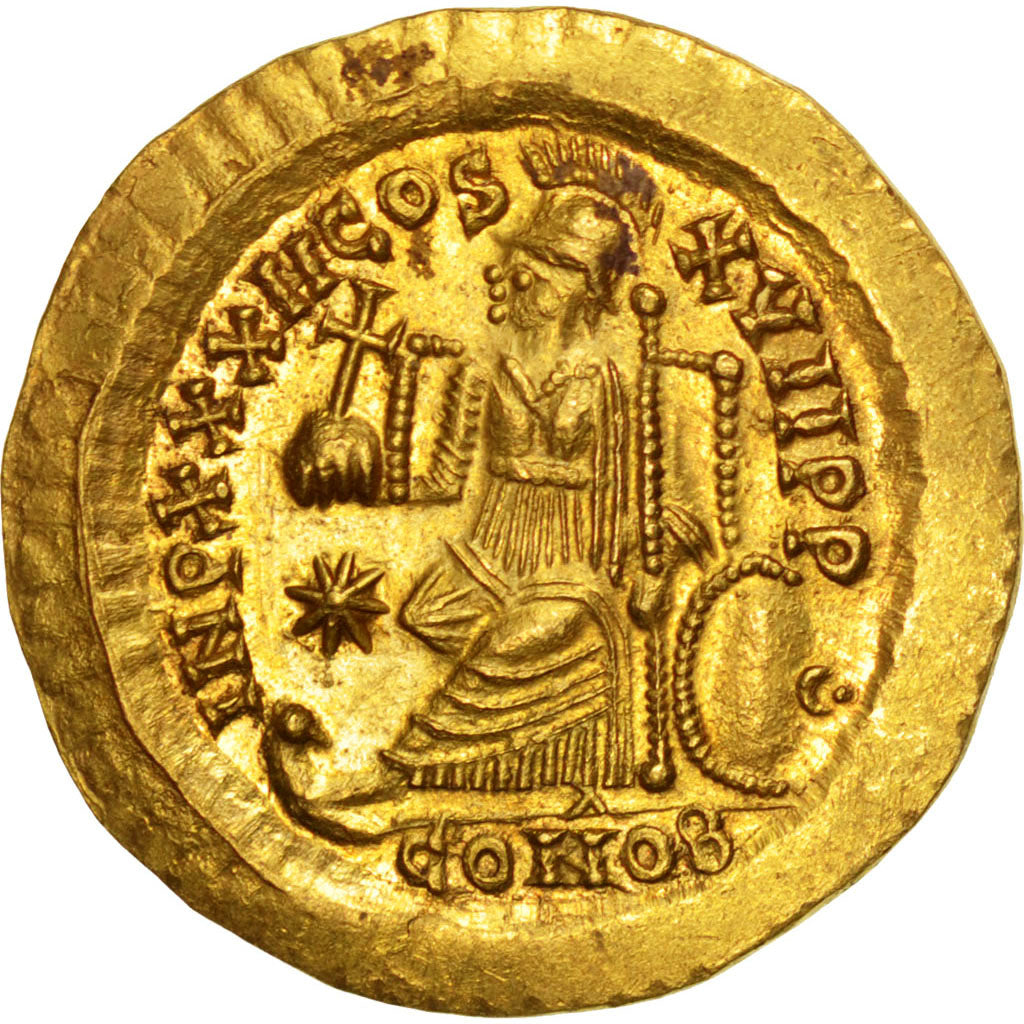 Coin, Theodosius II, Solidus, Constantinople, graded, NGC, MS, 3923421-004