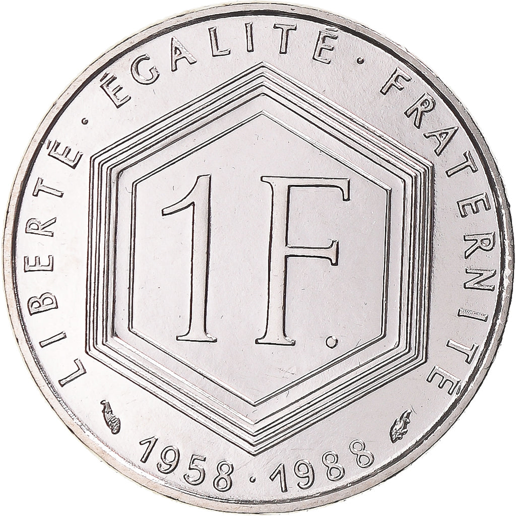 Coin, France, Charles de Gaulle, Franc, 1988, Paris, série FDC, MS(65-70)