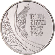 Coin, France, Tour Eiffel, 5 Francs, 1989, Paris, série FDC, MS(65-70), Nickel